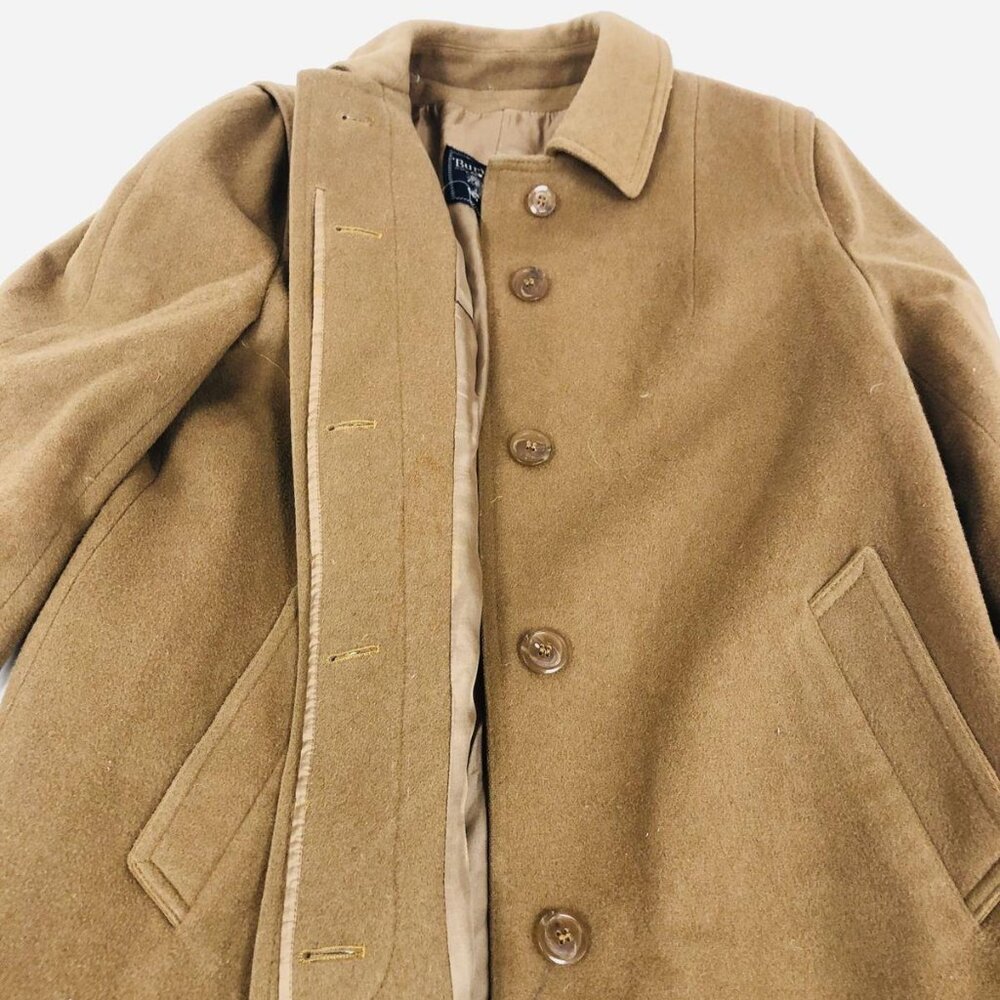 Vintage Burberry Women's Size XL / 44 Tan Brown Wool Long Coat AUTHENTICATED - Picture 5 of 10
